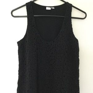 GAP | black lace front tank